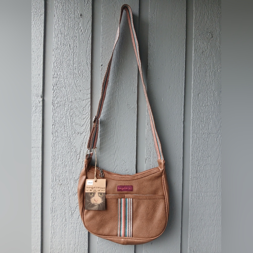 Bungalow 360 Vegan Leather Striped Hobo Bag